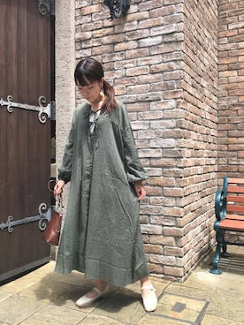 「ゆったりシルエット」｜「アイテム（ワンピース/ドレス）」を使った、harunaさん（レディース・160cm）の夏コーディネート