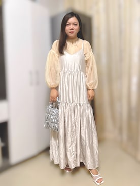 「MOUSSY（マウジー）のアイテム（シューズ）」を使った、Amy Leeさん（レディース・158cm）の春コーディネート