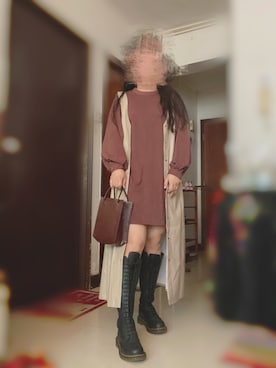「GRL（グレイル）のアイテム（チュニック）」を使った、Amy Leeさん（レディース・158cm）の秋コーディネート