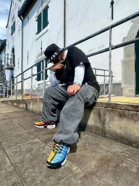 「いいね、save、フォローお願いします🤑」｜「アイテム（ハット）」を使った、やまちゃんさん（メンズ・170cm）の秋コーディネート