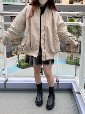 「ブーツコーデ」｜「アイテム（ブルゾン）」を使った、wakanaさん（レディース・153cm）の秋コーディネート
