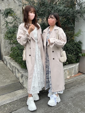 「OLIVE des OLIVE（オリーブデオリーブ）のアイテム（トレンチコート）」を使った、wakanaさん（レディース・153cm）の春コーディネート