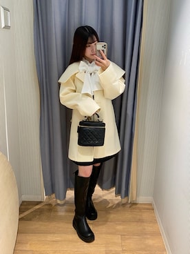 「OLIVE des OLIVE（オリーブデオリーブ）のアイテム（その他アウター）」を使った、wakanaさん（レディース・153cm）の秋コーディネート