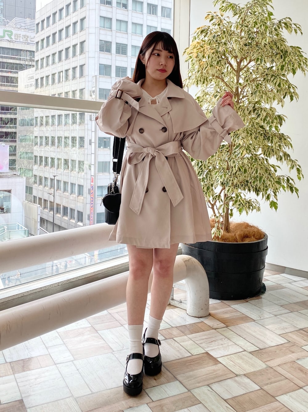 OLIVEdesOLIVEファーティペットミドル丈コート 完売カラー再販開始！】ファーティペットミドル丈コート | OLIVE