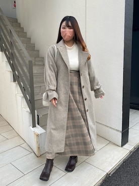 「OLIVE des OLIVE（オリーブデオリーブ）のアイテム（その他アウター）」を使った、wakanaさん（レディース・153cm）の冬コーディネート