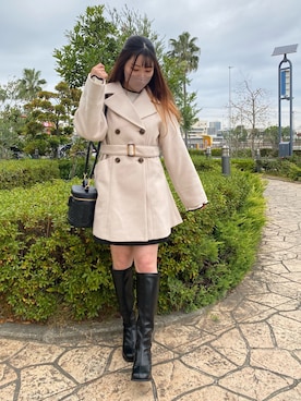 「OLIVE des OLIVE（オリーブデオリーブ）のアイテム（その他アウター）」を使った、wakanaさん（レディース・153cm）の冬コーディネート