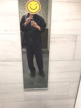 「THE CASUAL（カジュアル）のアイテム（スラックス）」を使った、あむいさん（メンズ・173cm）の秋コーディネート