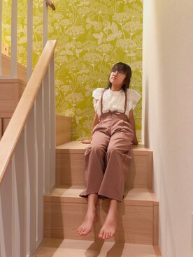 Gu ジーユー のオールインワン サロペット ピンク系 を使った人気ファッションコーディネート Wear