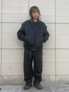 「Danke schon」｜「アイテム（スラックス）」を使った、顔さん（レディース・163cm）の冬コーディネート