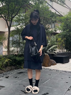 「WHITELAND（ホワイトランド）のアイテム（ショルダーバッグ）」を使った、顔さん（レディース・163cm）の夏コーディネート