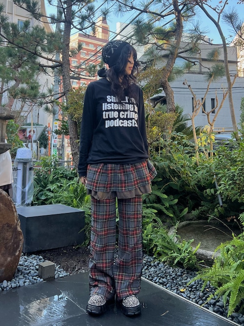 rurumu:/ルルムウ/drawstring check skirt pants（その他パンツ