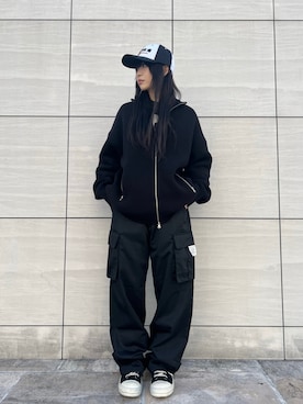「BlackEyePatch（ブラックアイパッチ）のアイテム」を使った、顔さん（レディース・163cm）の冬コーディネート