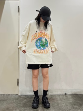 「BlackEyePatch（ブラックアイパッチ）のアイテム」を使った、顔さん（レディース・163cm）の夏コーディネート