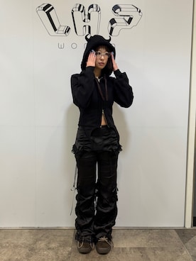 「Candy Stripper（キャンディストリッパー）のアイテム」を使った、顔さん（レディース・163cm）の冬コーディネート