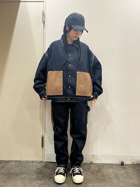 「Danke schon」｜「アイテム（デニムジャケット）」を使った、顔さん（レディース・163cm）の秋コーディネート