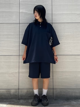 「WHITELAND（ホワイトランド）のアイテム（パンツ）」を使った、顔さん（レディース・163cm）の夏コーディネート