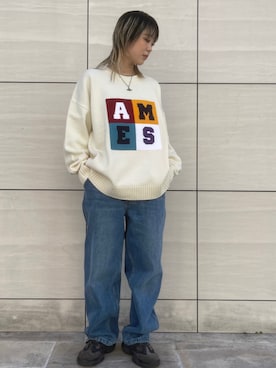 「L.H.P（エルエイチピー）のアイテム（ニット/セーター）」を使った、顔さん（レディース・163cm）の冬コーディネート
