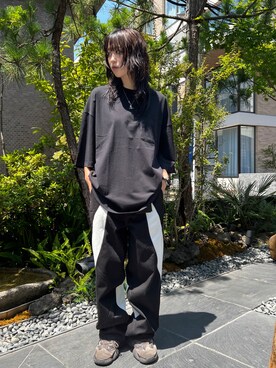 「A4A（エーフォーエー）のアイテム」を使った、顔さん（レディース・163cm）の夏コーディネート