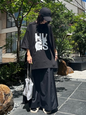 「WHITELAND（ホワイトランド）のアイテム（帽子）」を使った、顔さん（レディース・163cm）の夏コーディネート