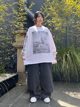 「WHITELAND（ホワイトランド）のアイテム（パンツ）」を使った、顔さん（レディース・163cm）の春コーディネート