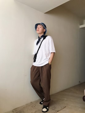 「hao（ハオ）のアイテム」を使った、YAOさん（メンズ・176cm）の夏コーディネート