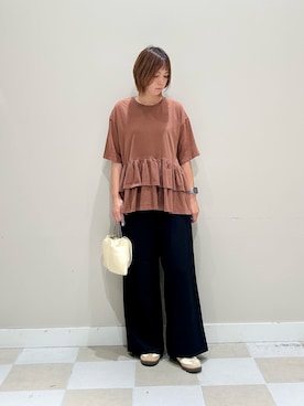 「ドットパンツ」｜asanofさん（レディース・160cm）の秋コーディネート