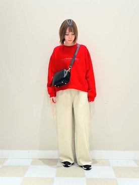 「カラースウェット」｜asanofさん（レディース・160cm）の冬コーディネート