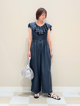 「つなぎ」｜asanofさん（レディース・160cm）の夏コーディネート