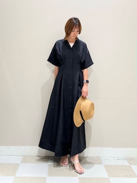 「アイテム（シャツワンピース）」を使った、asanofさん（レディース・160cm）の夏コーディネート