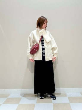 「アイテム（スタジャン）」を使った、asanofさん（レディース・160cm）の冬コーディネート
