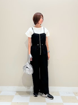 「アイテム（オールインワン・サロペット）」を使った、asanofさん（レディース・160cm）の夏コーディネート