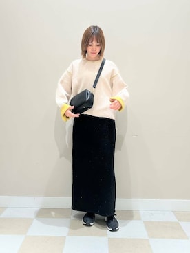 「もちもちニット」｜asanofさん（レディース・160cm）の冬コーディネート