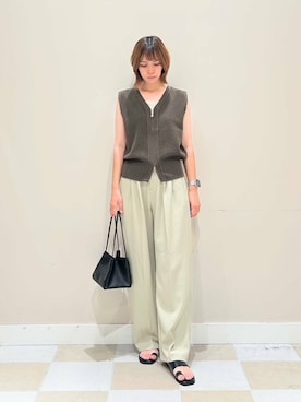 「Vネック」｜asanofさん（レディース・160cm）の夏コーディネート