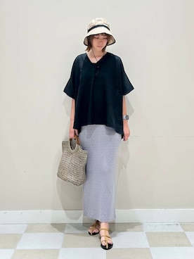 「アイテム（スカート、パープル系）」を使った、asanofさん（レディース・160cm）の夏コーディネート