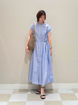 「ストライプワンピース」｜asanofさん（レディース・160cm）の夏コーディネート