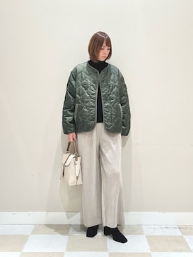 「アイテム（ダウンジャケット/コート）」を使った、asanofさん（レディース・160cm）の秋コーディネート