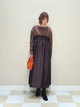 「ドッキングワンピ」｜asanofさん（レディース・160cm）の秋コーディネート