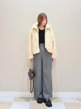 「おでかけコーデ」｜「アイテム（その他アウター）」を使った、asanofさん（レディース・160cm）の冬コーディネート