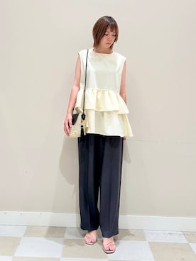 「ティアードブラウス」｜asanofさん（レディース・160cm）の夏コーディネート