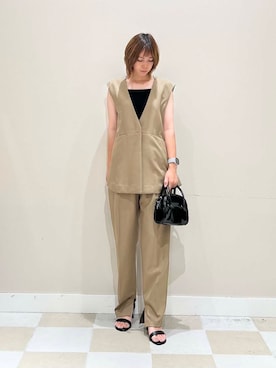 「Vネック」｜asanofさん（レディース・160cm）の夏コーディネート