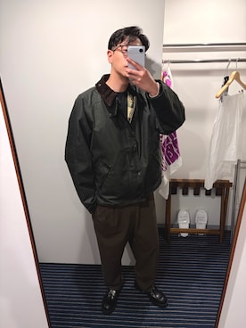 「Barbour（バブアー）のアイテム（その他アウター）」を使った、Anさん（メンズ・183cm）の冬コーディネート