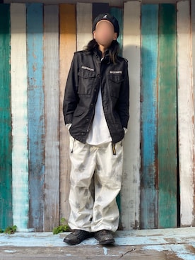 「アイテム（ミリタリージャケット）」を使った、噂のキーマンさん（メンズ・170cm）の秋コーディネート