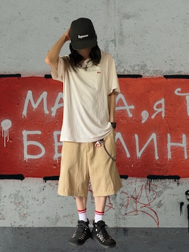「Supreme （シュプリーム）のアイテム」を使った、噂のキーマンさん（メンズ・170cm）の夏コーディネート