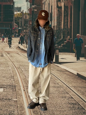 「アイテム（チノパンツ）」を使った、噂のキーマンさん（メンズ・170cm）の秋コーディネート