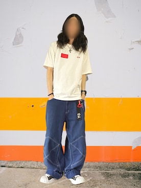 「Supreme （シュプリーム）のアイテム」を使った、噂のキーマンさん（メンズ・170cm）の夏コーディネート