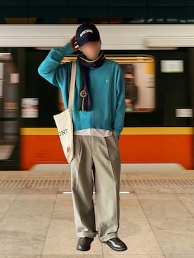 「アイテム（サンダル）」を使った、噂のキーマンさん（メンズ・170cm）の秋コーディネート