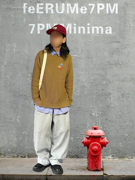 「アイテム（スウェットパンツ）」を使った、噂のキーマンさん（メンズ・170cm）の秋コーディネート