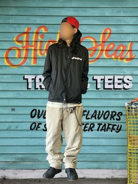 「アイテム（キャップ）」を使った、噂のキーマンさん（メンズ・170cm）の春コーディネート