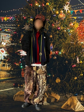 「GU（ジーユー）のアイテム（キャップ）」を使った、噂のキーマンさん（メンズ・170cm）の冬コーディネート