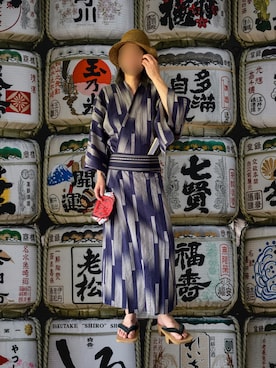 「アイテム（帽子）」を使った、噂のキーマンさん（メンズ・170cm）の夏コーディネート